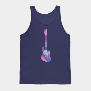 Bass Guitar Watercolor Texture Tank Top